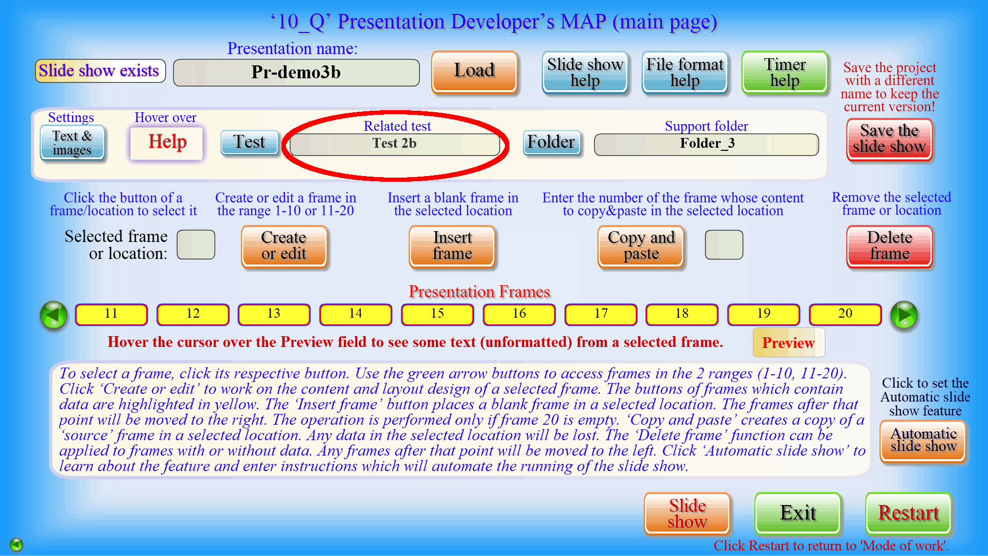 Integration of Tests and Presentations
